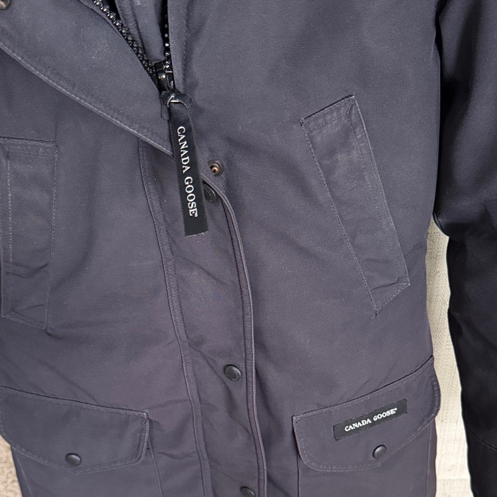 Canada Goose Blue Parka with Fur Trim Hood - Picture 5 of 9